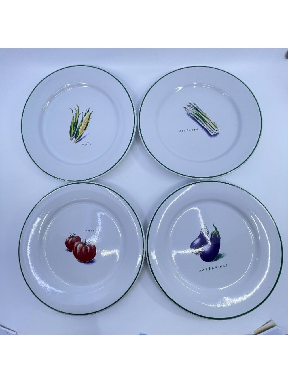 vintage williams sonoma "jardin de france" vegetable themed appetizer plates